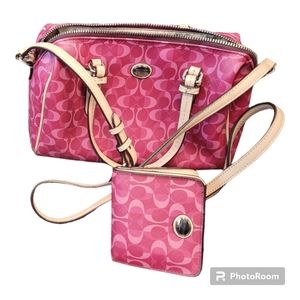 Coach small satchel with wallet